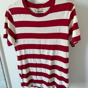 Men's Marni Red and White Stripe Shirt